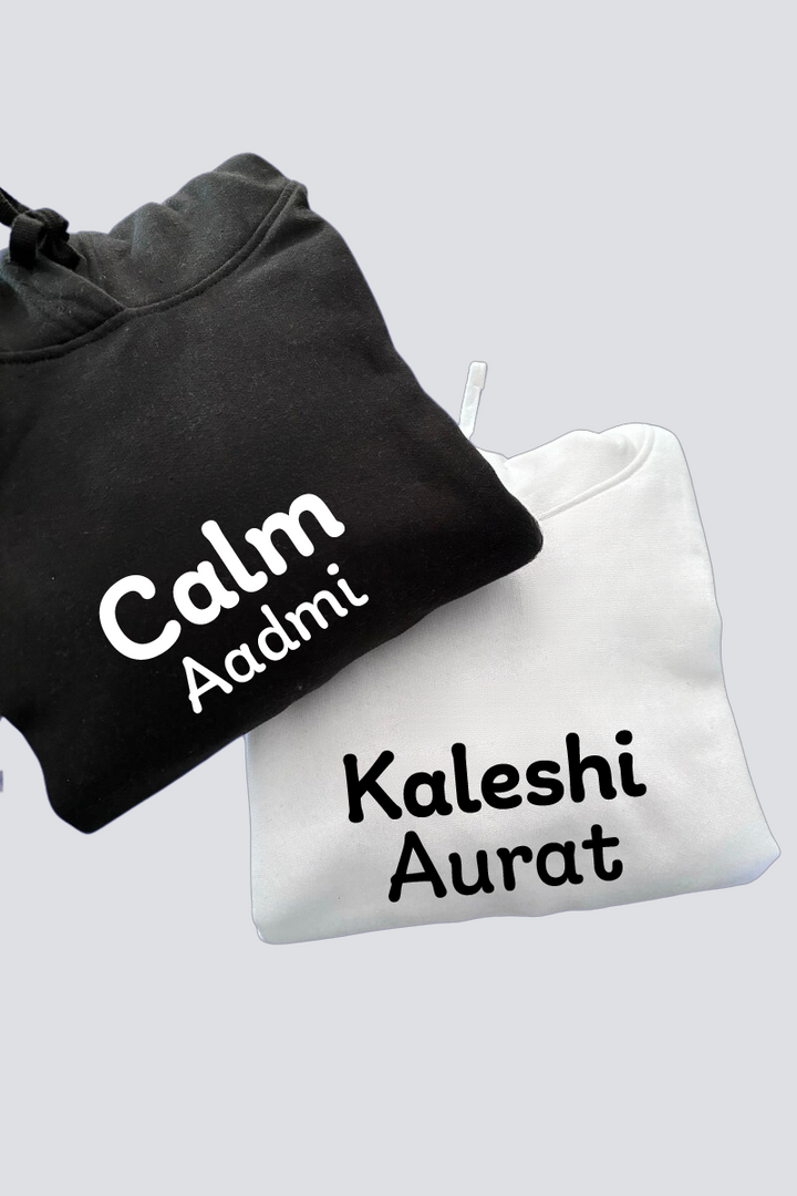 Calm Aadmi & Kaleshi Aurat Oversized Drop Shoulder Hoodies - Pack of 2