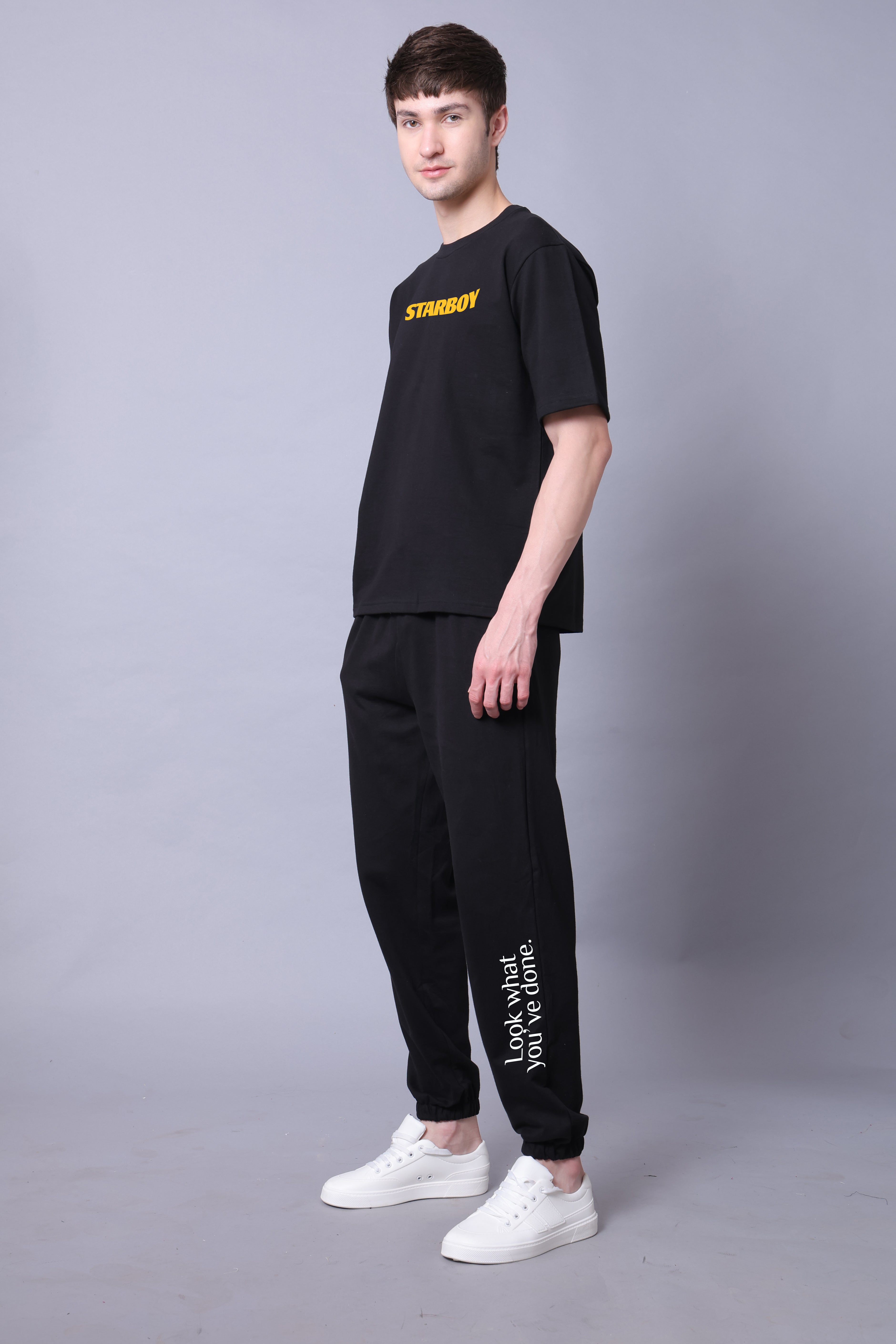 Starboy Men Co-Ord Set - Oversized Tee With Jogger