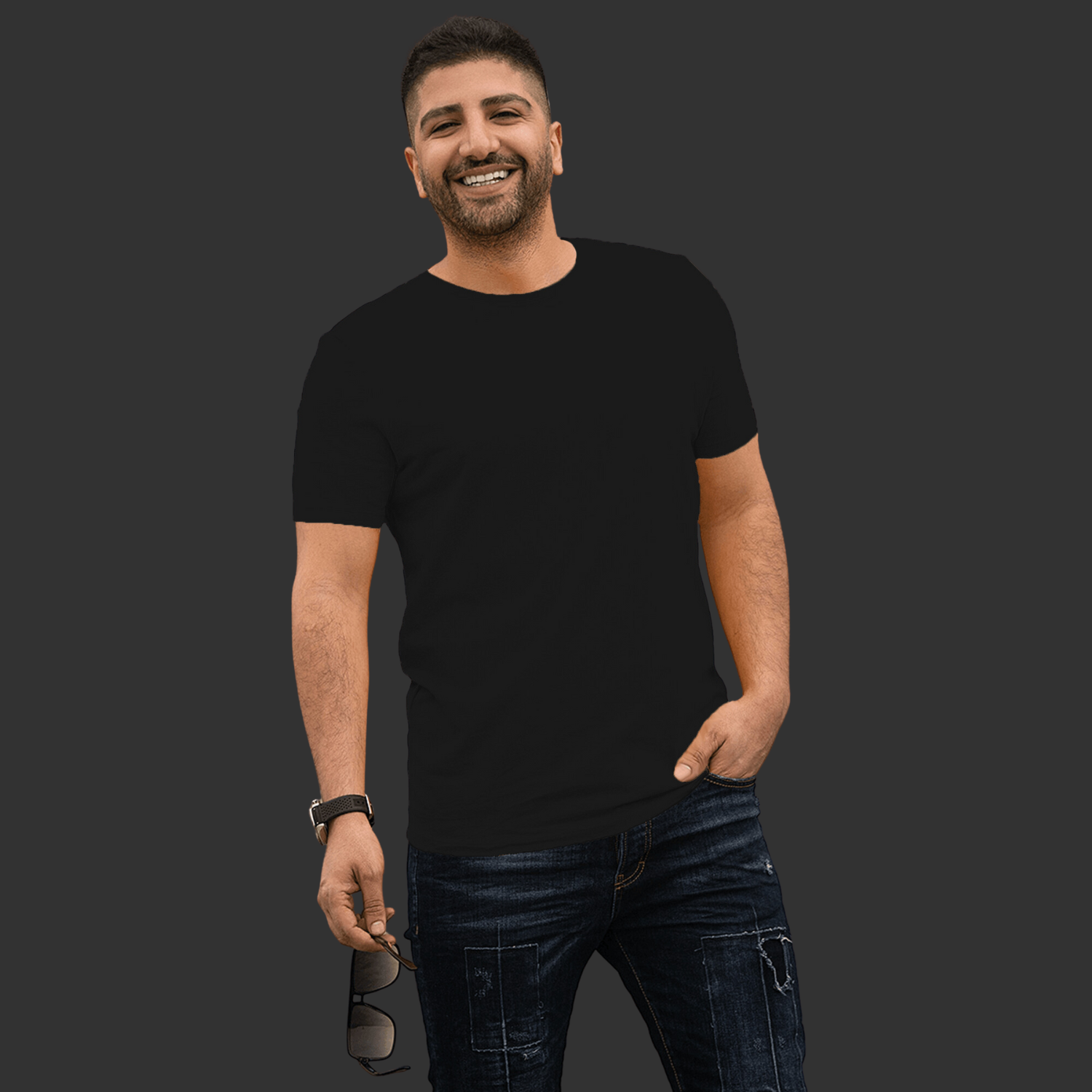 Solid Pack of 7 Half Sleeves Crew Neck