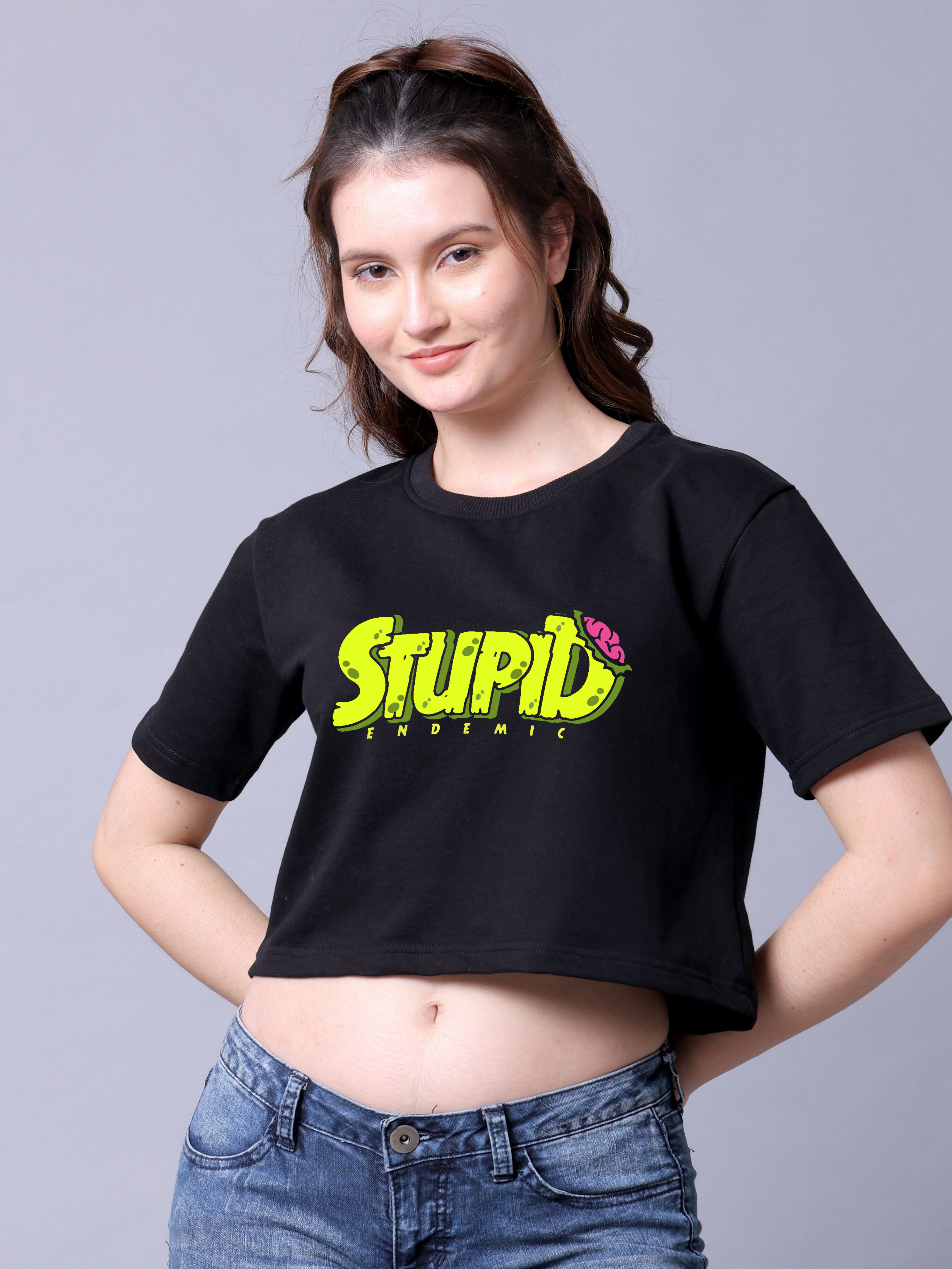Stupid Endemic Women Crop Top