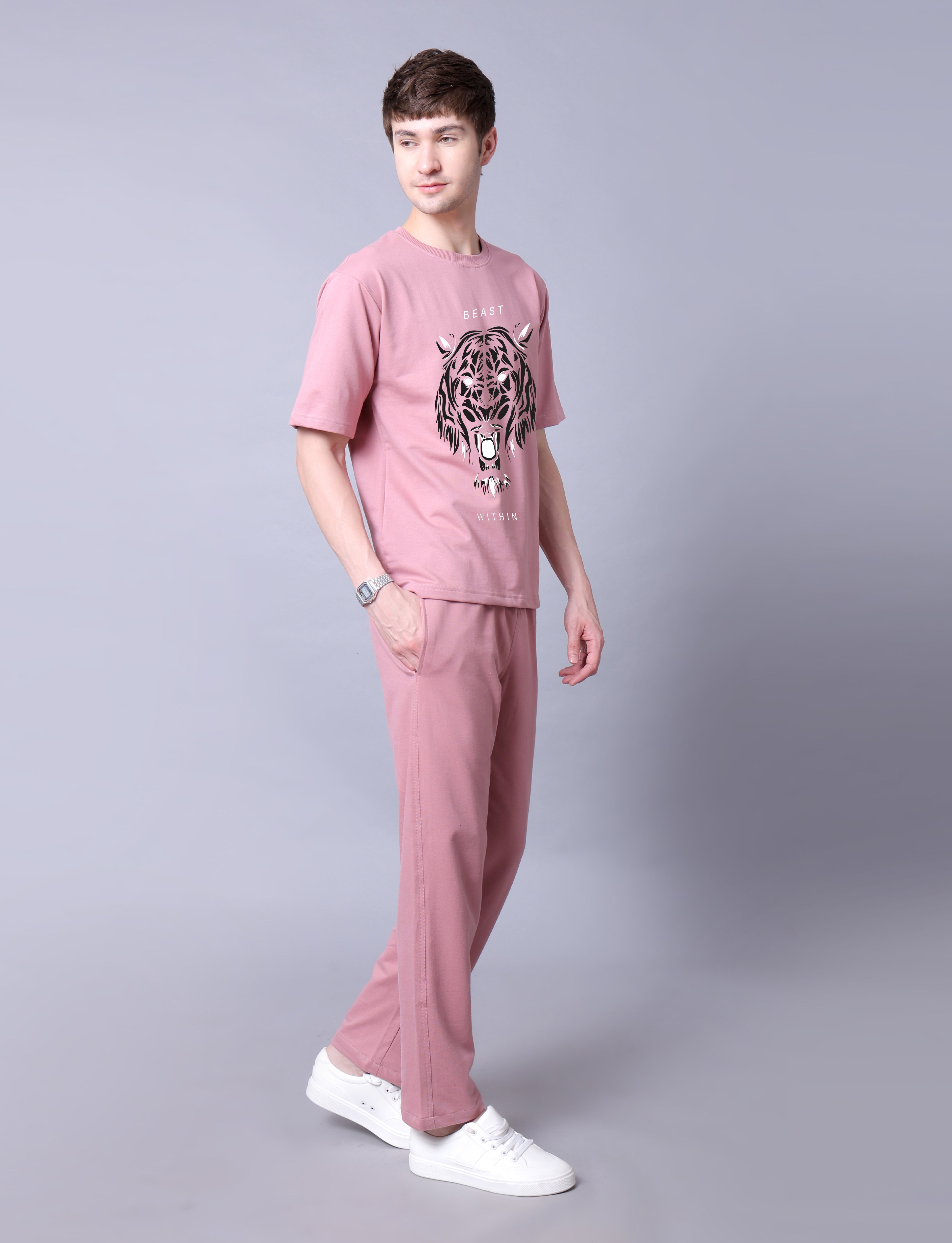 Bold Tiger Men Co-Ord Set - Oversized Tee With Jogger