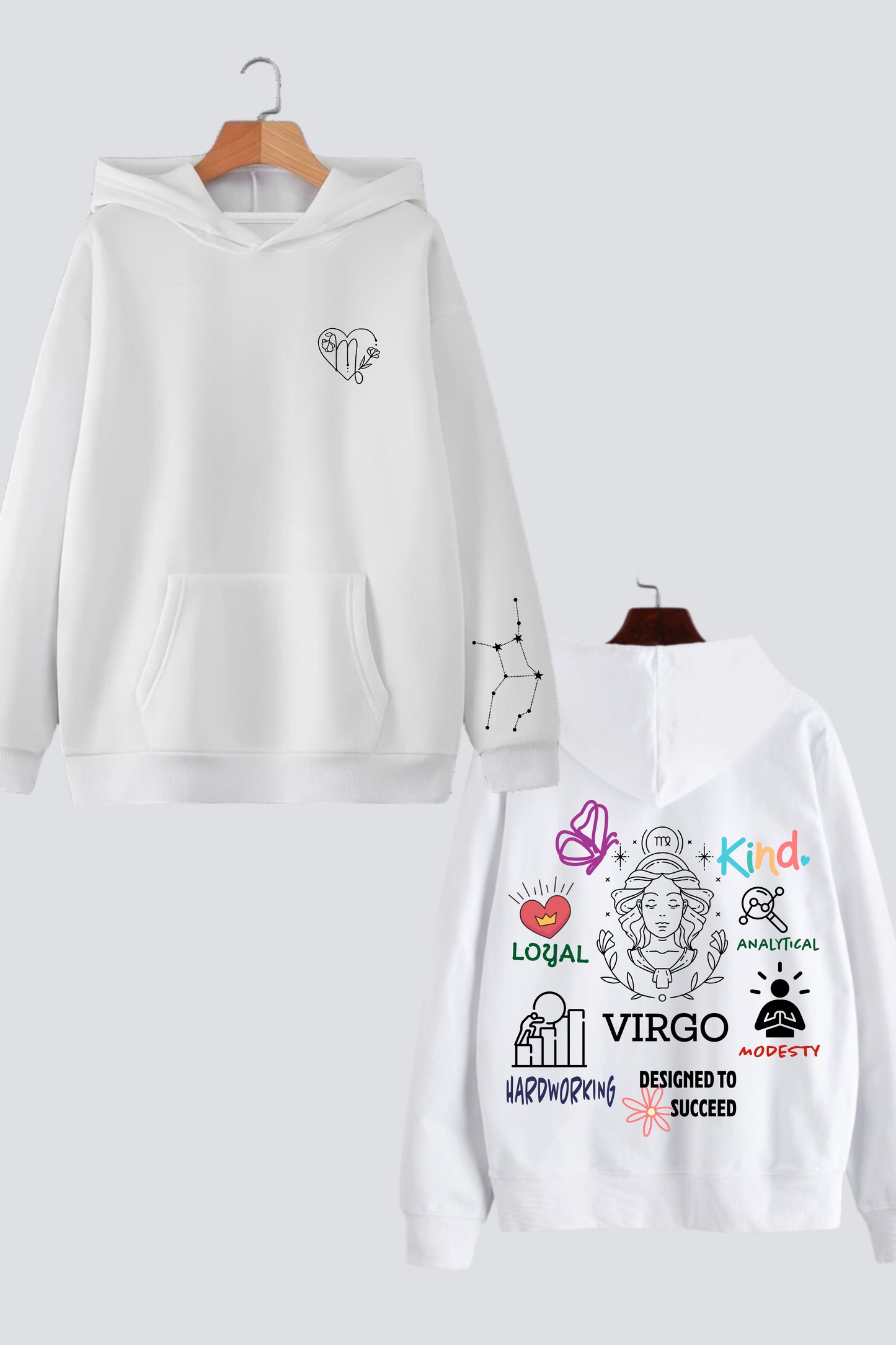 Zodiac Oversized Hoodies - Customizable Couple's Edition - Pack of 2