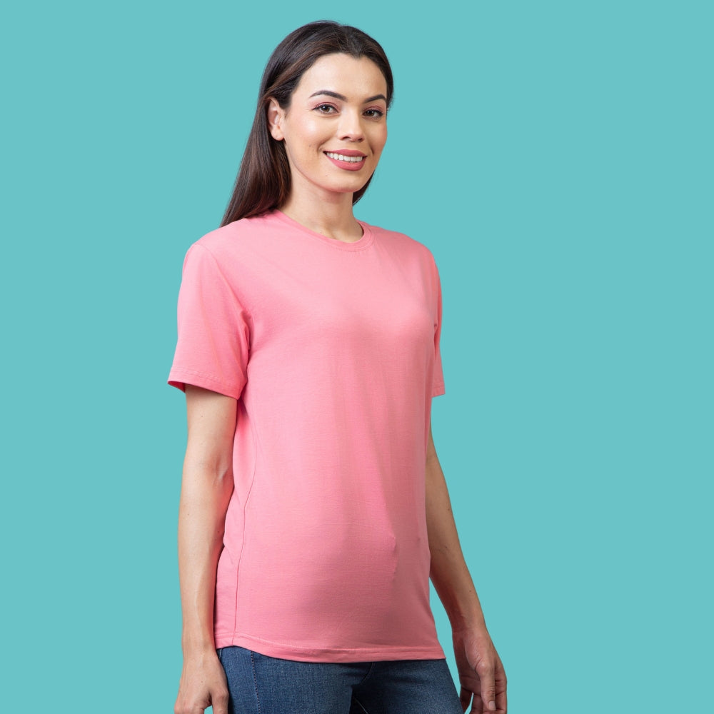 Classic Comfort: Peach Unisex Cotton T-Shirt