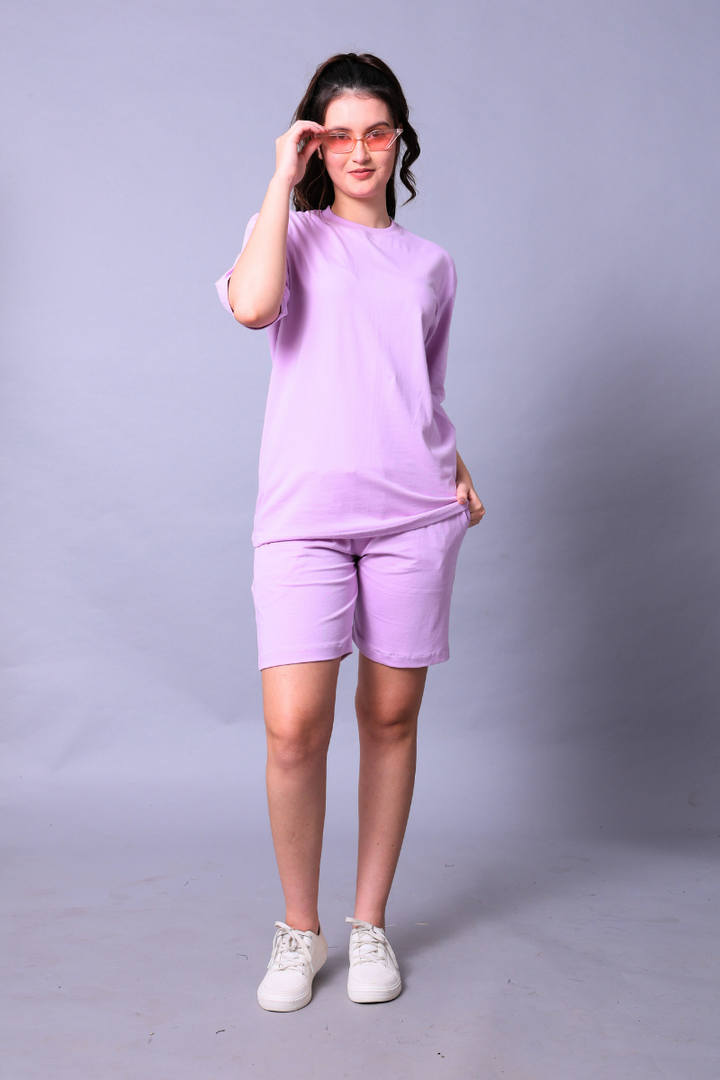Lilac Unisex Co-Ord Set With Shorts