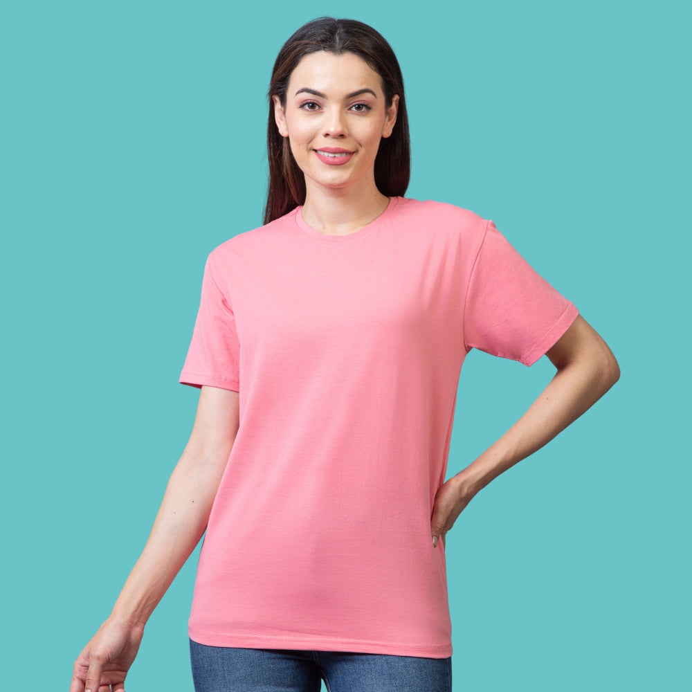 Classic Comfort: Peach Unisex Cotton T-Shirt