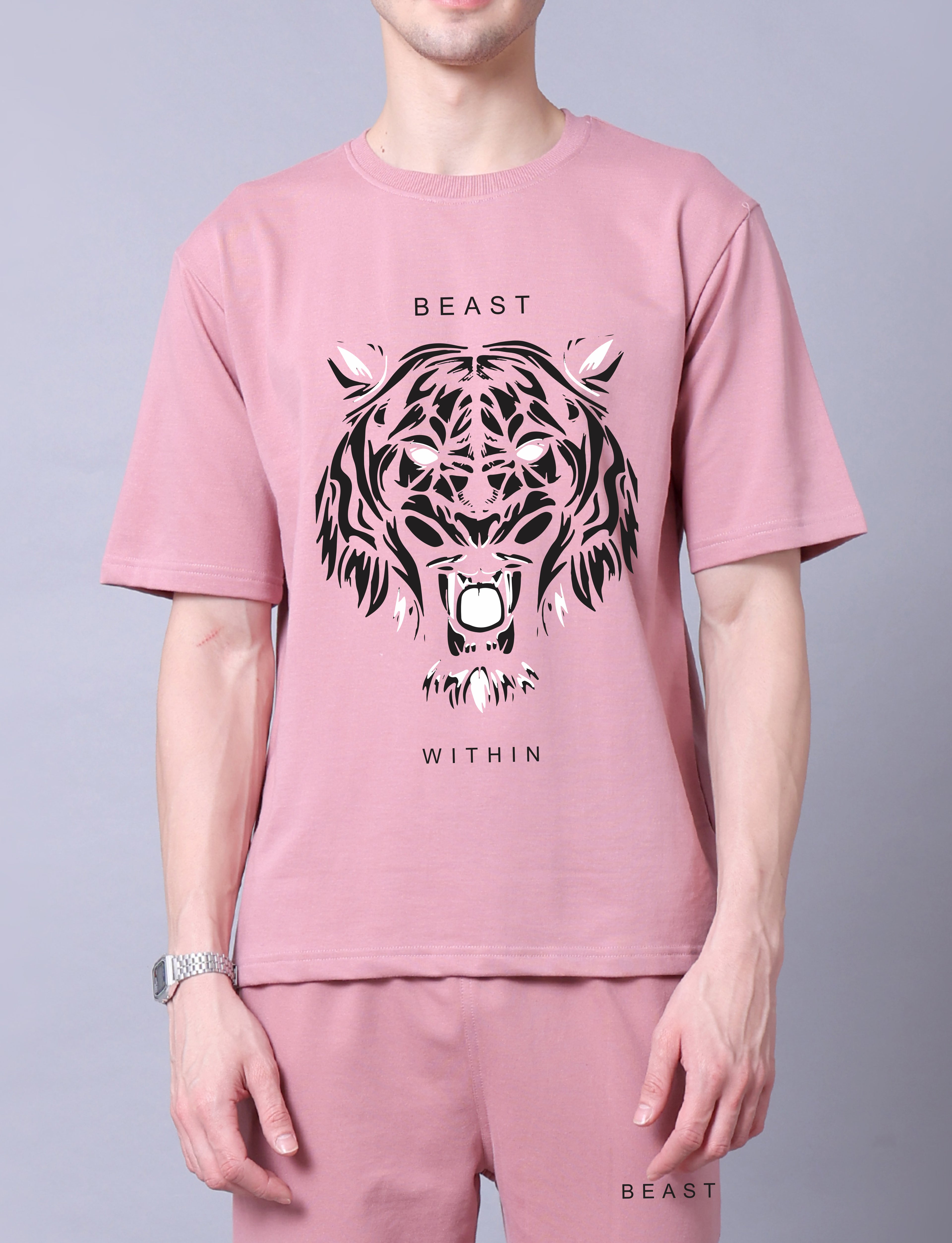 Bold Tiger Men Co-Ord Set - Oversized Tee With Jogger
