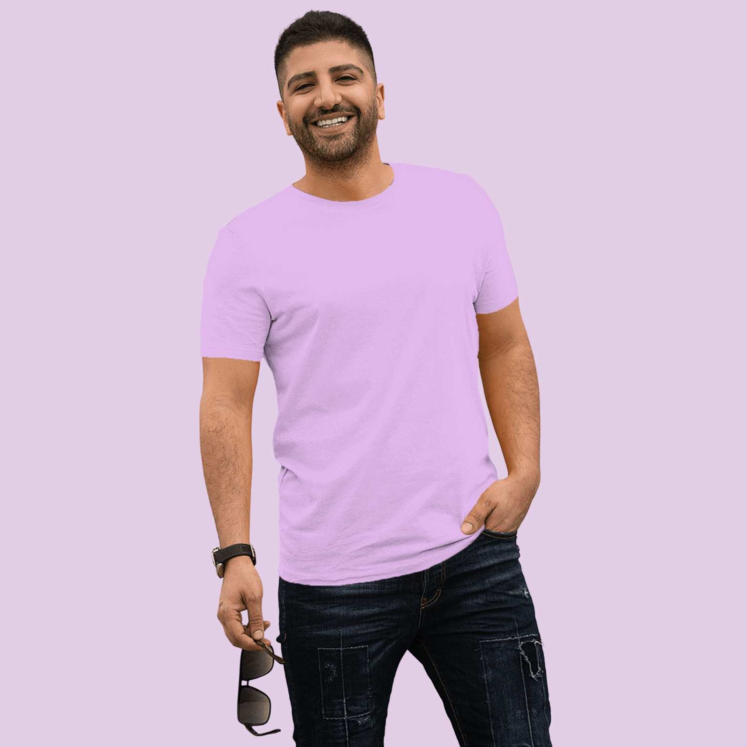 Solid Pack of 7 Half Sleeves Crew Neck