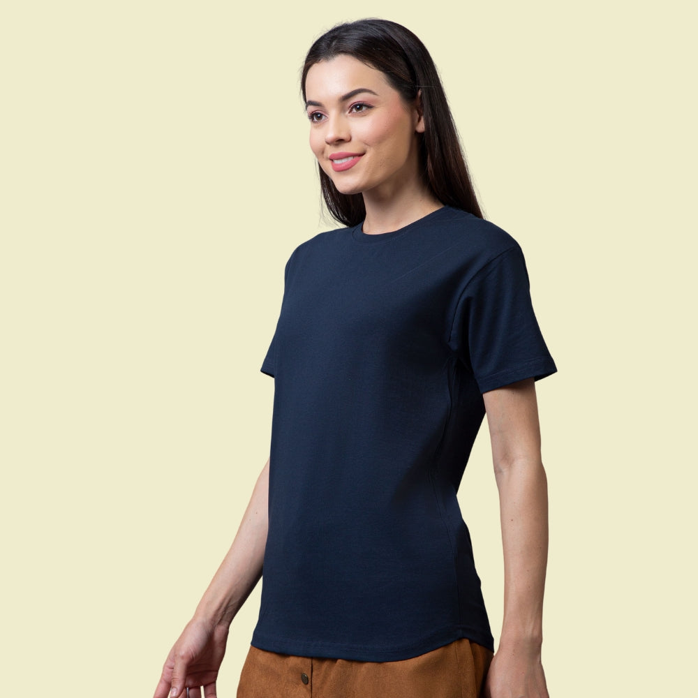 Classic Comfort: Premium Navy Blue Unisex Cotton T-Shirt