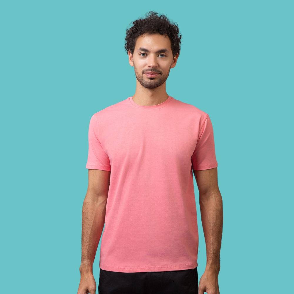 Classic Comfort: Peach Unisex Cotton T-Shirt