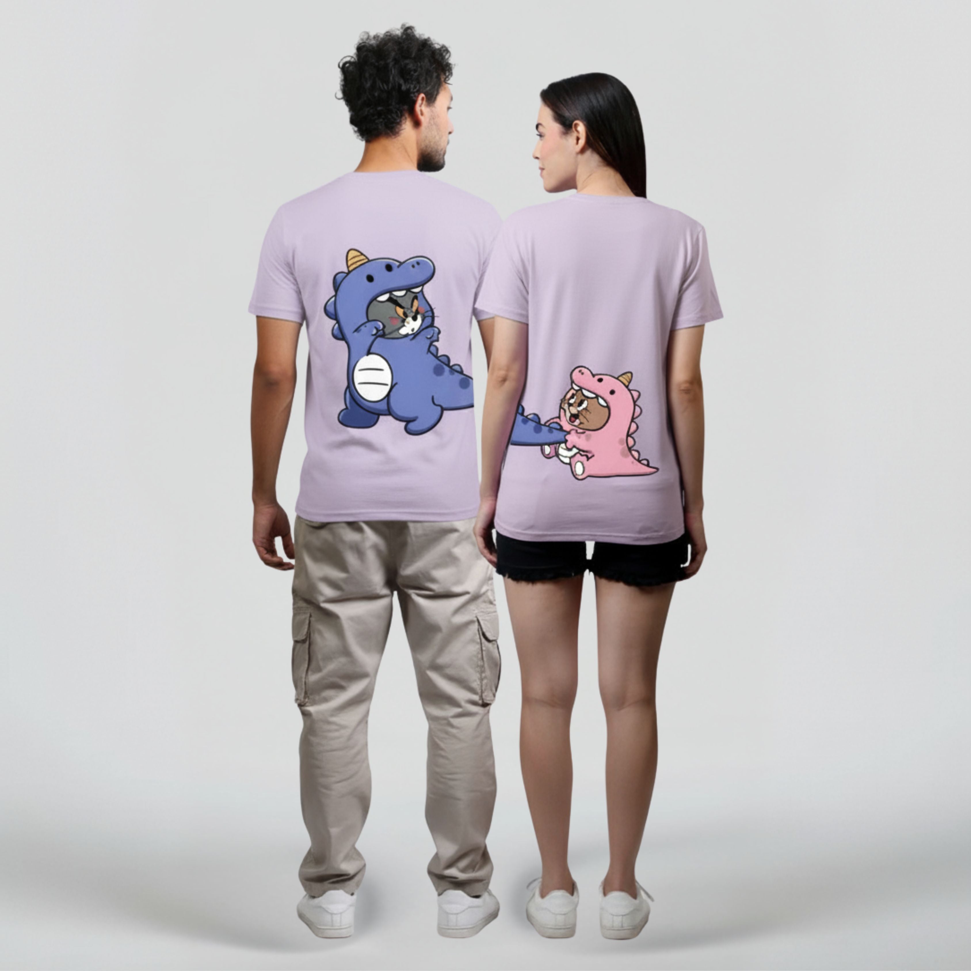 Dino Tom Lavender Couple Unisex Tees - Pack of 2