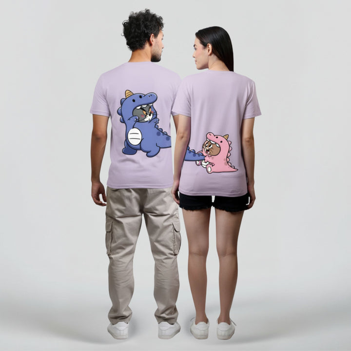 Dino Tom Lavender Couple Unisex Tees - Pack of 2