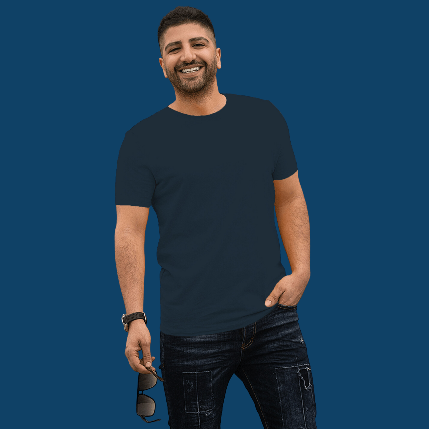 Solid Pack of 7 Half Sleeves Crew Neck