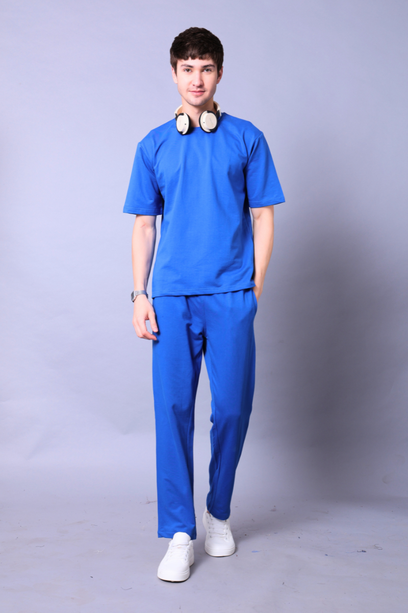 Royal Blue Unisex Co-Ord Set With  Joggers