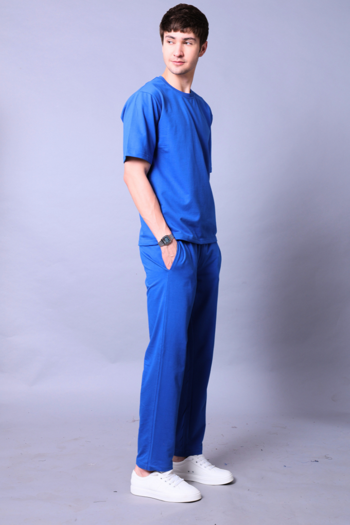 Royal Blue Unisex Co-Ord Set With  Joggers