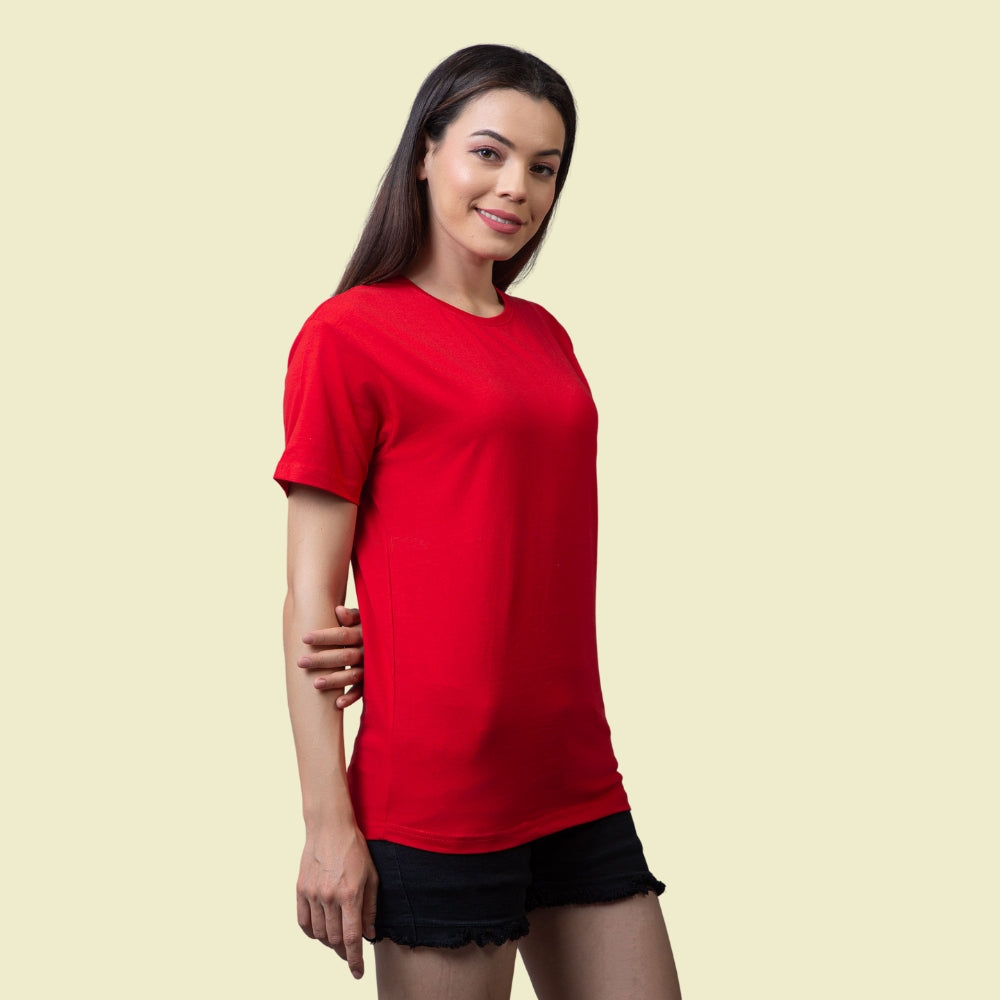 Classic Comfort: Premium Red Unisex Cotton T-Shirt