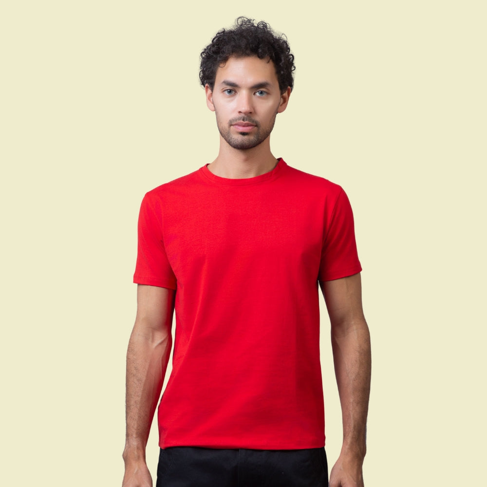 Classic Comfort: Premium Red Unisex Cotton T-Shirt