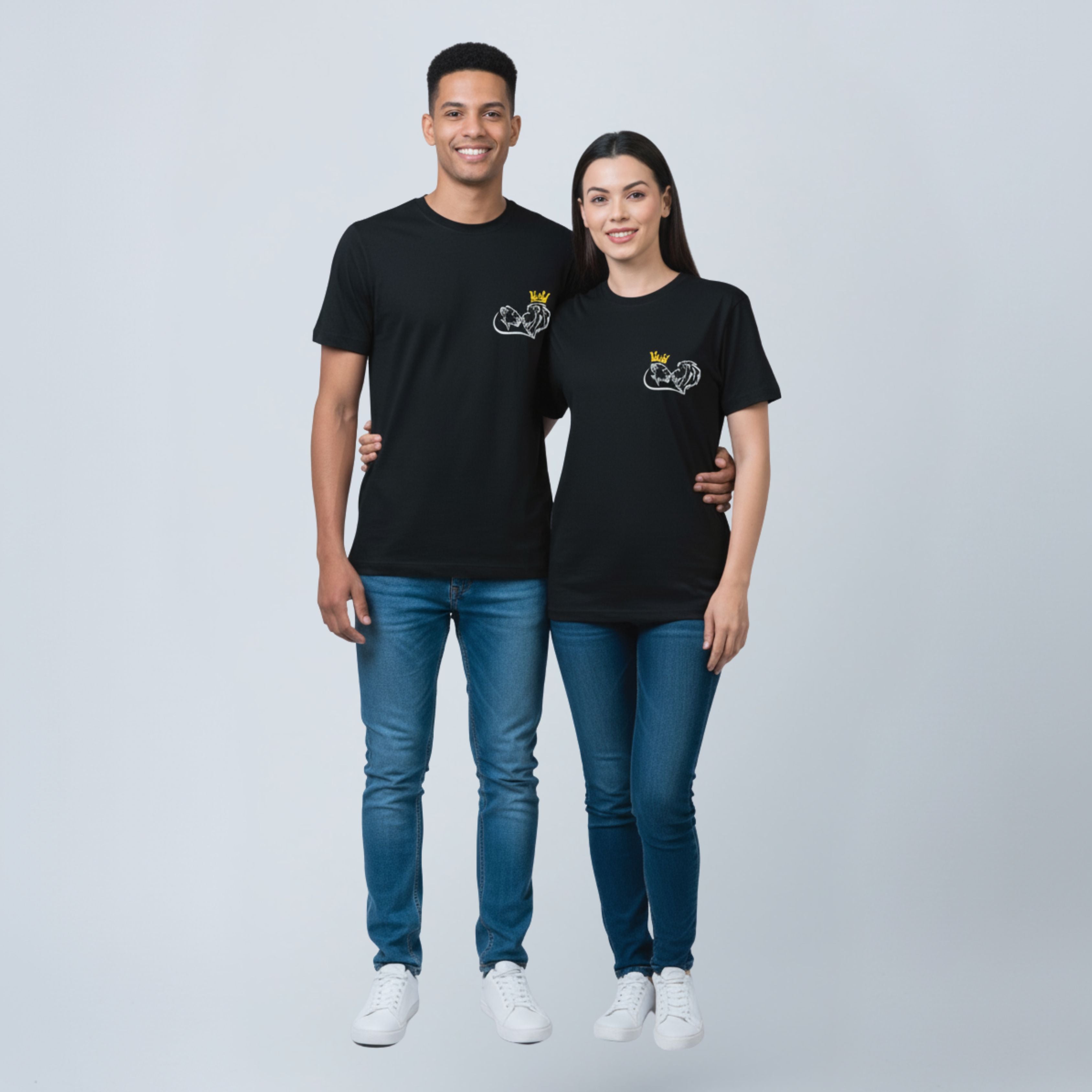 Royal Crest Lion Couple Unisex Tees - Pack of 2