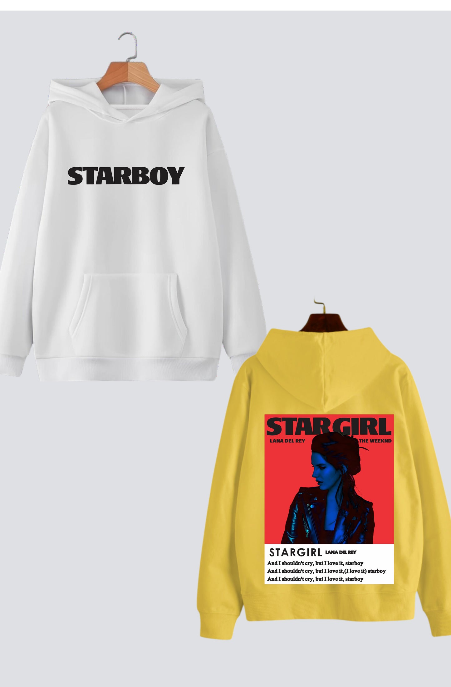 Starboy Stargirl Couple Oversized Drop Shoulder Hoodies - Pack of 2