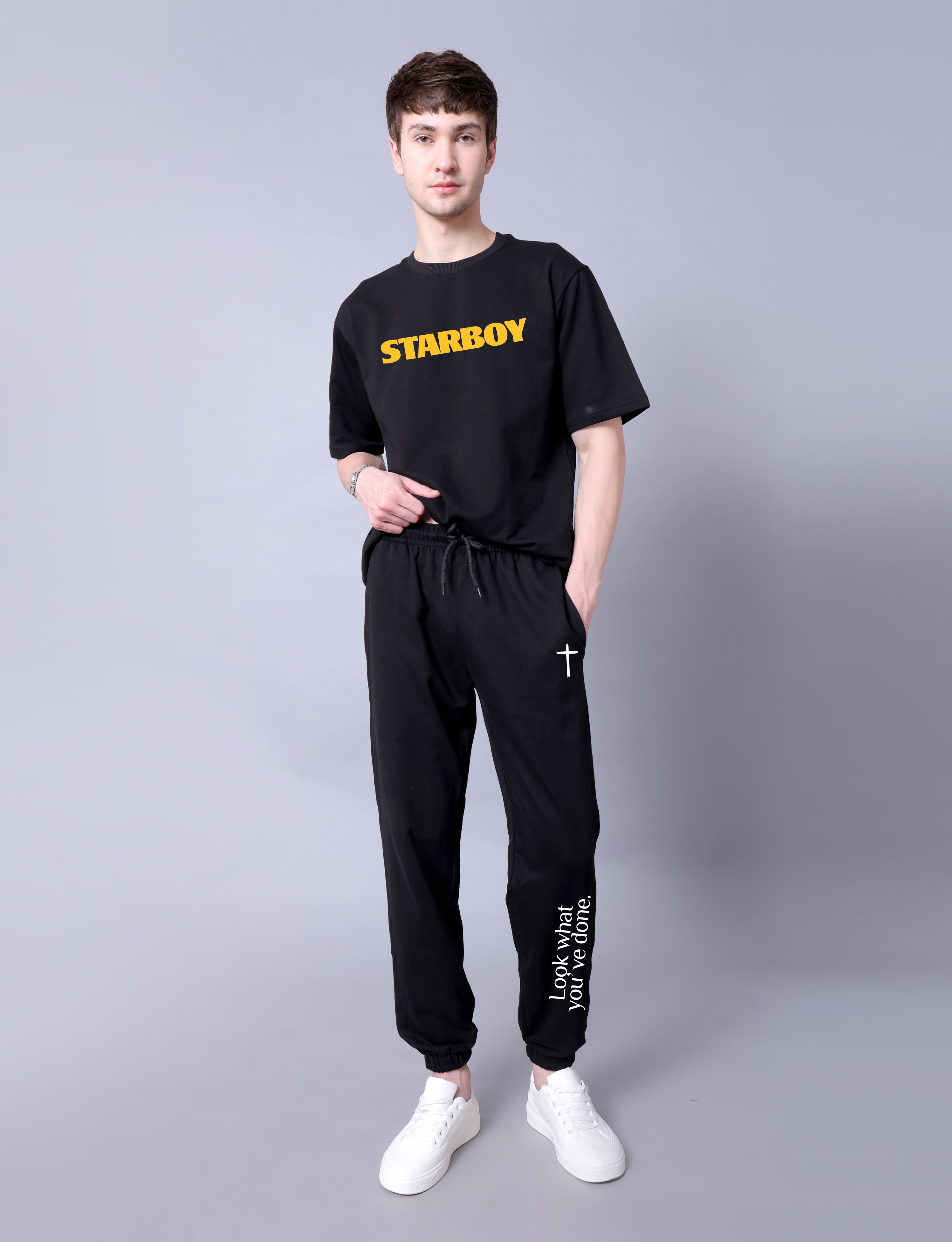 Starboy Men Co-Ord Set - Oversized Tee With Jogger