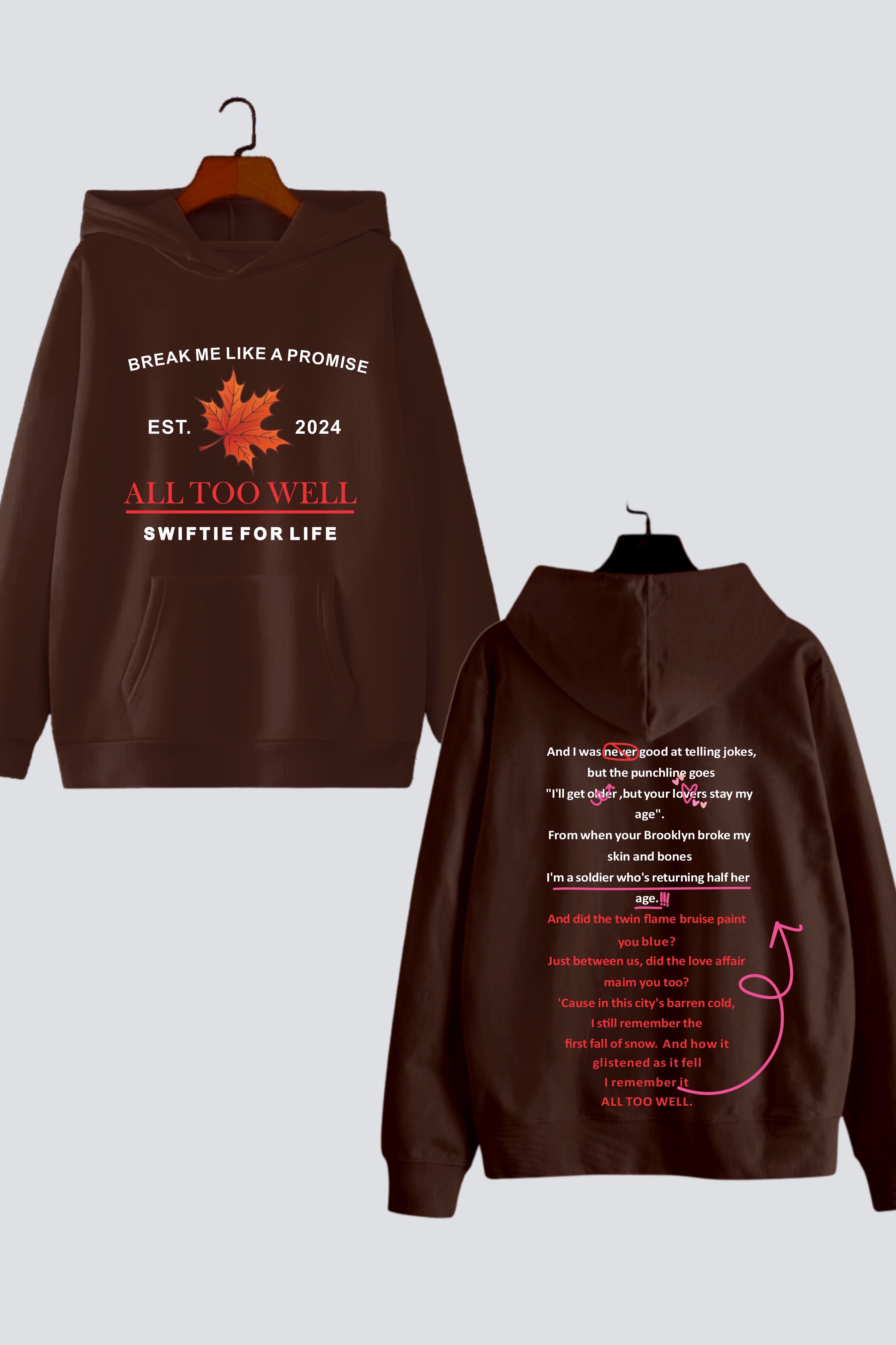 "All Too Well" Oversized Drop-Shoulder Hoodie