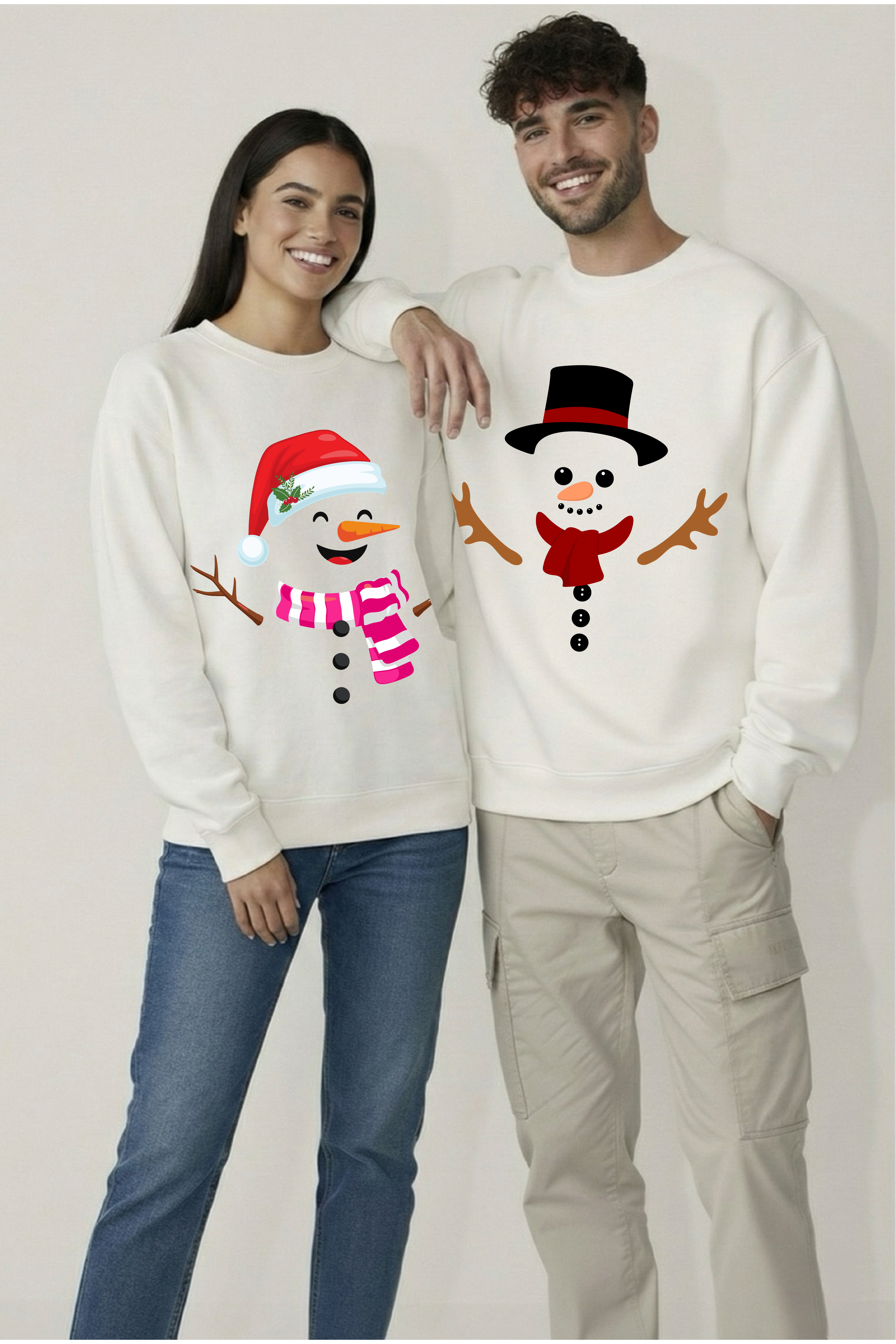 Snowman Couple Unisex Sweatshirts (Pack of 2)