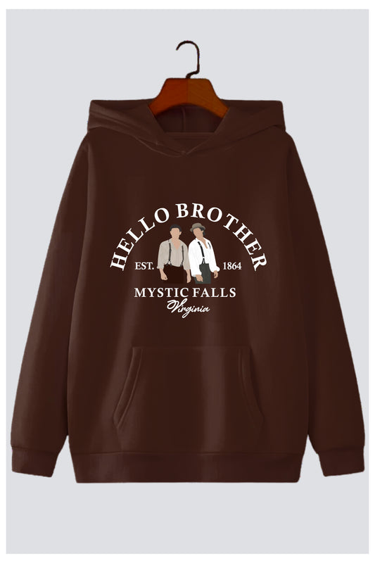 "Hello Brother" Oversized Drop-Shoulder Hoodie