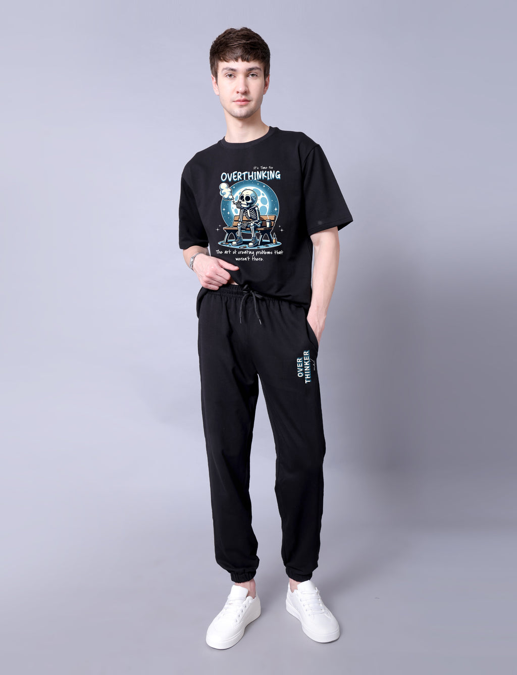 Overthinker Men Co-Ord Set - Oversized Tee With Jogger