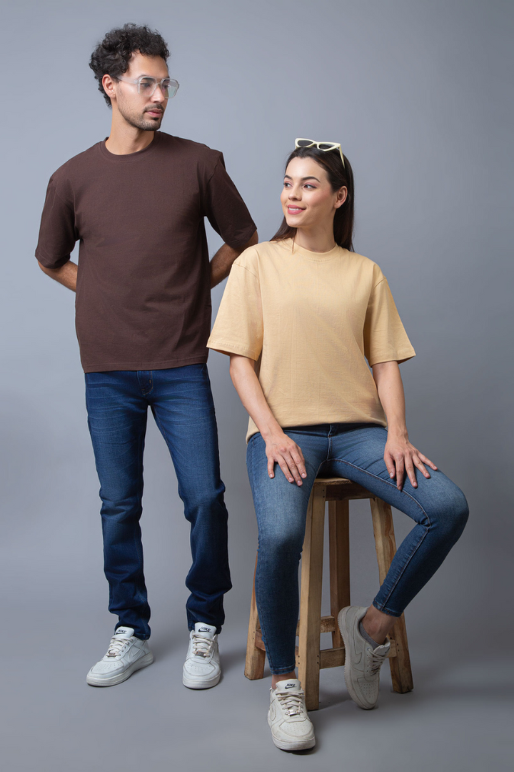 Solid Oversized Drop shoulder Tees - Pack of 2