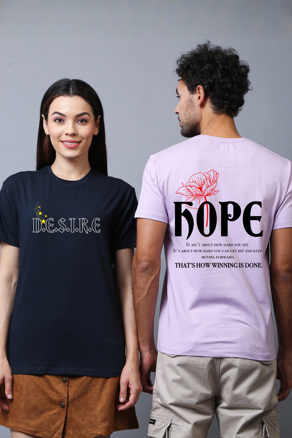 "Hope" and "Desire" Couple Unisex Tees - Pack of