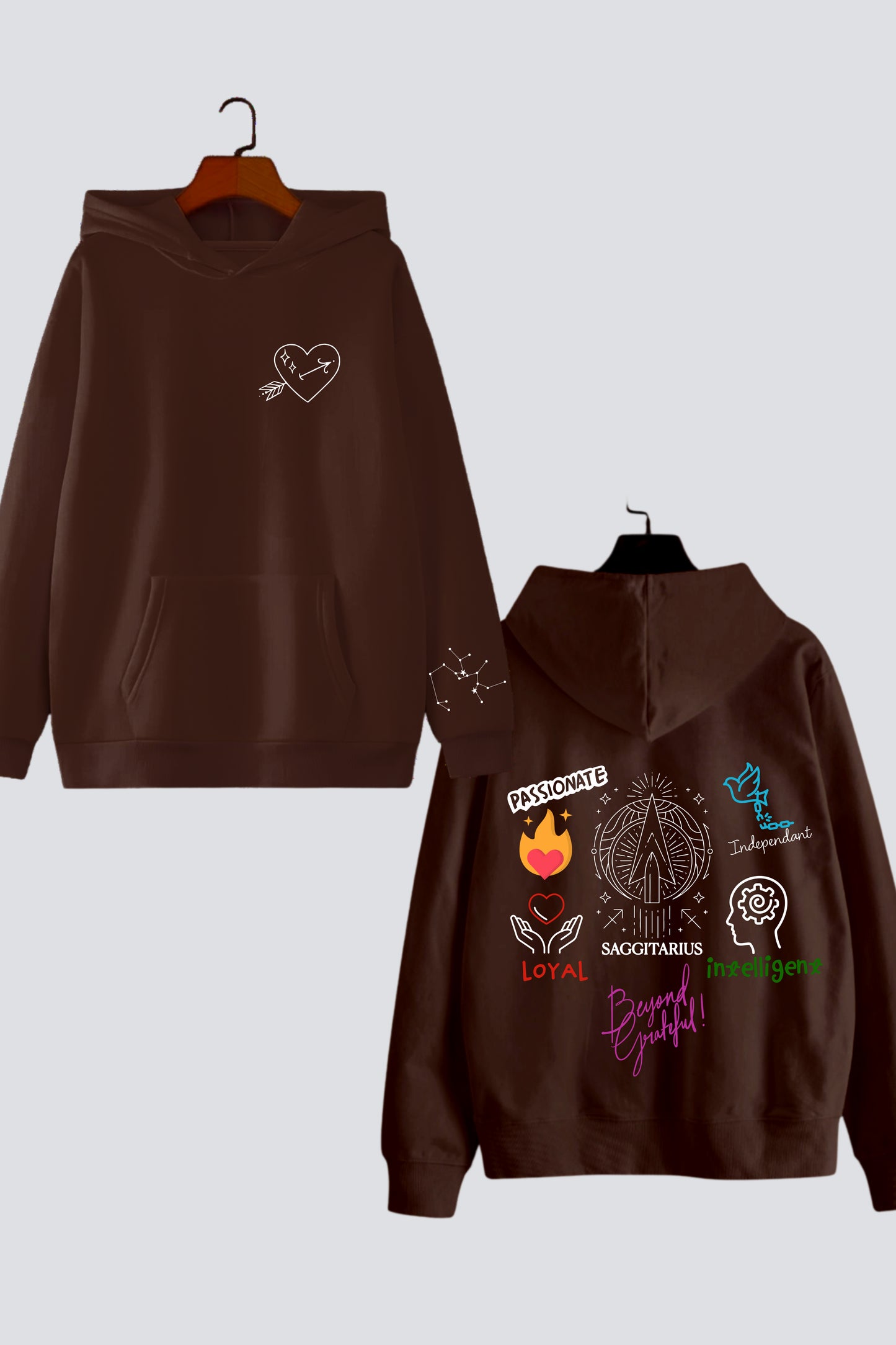 Zodiac Oversized Hoodies - Customizable Couple's Edition - Pack of 2