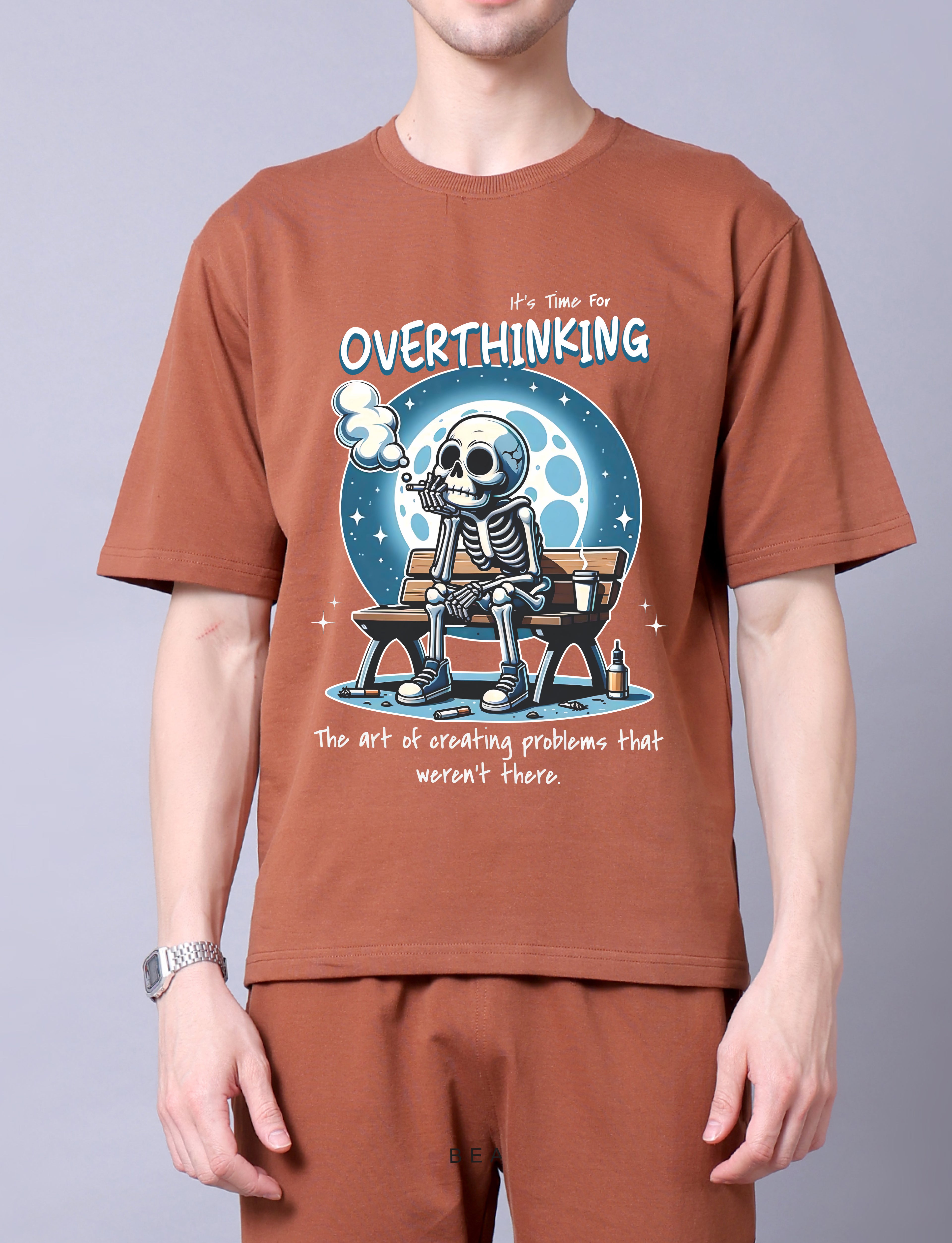 Overthinker Men Co-Ord Set - Oversized Tee With Jogger