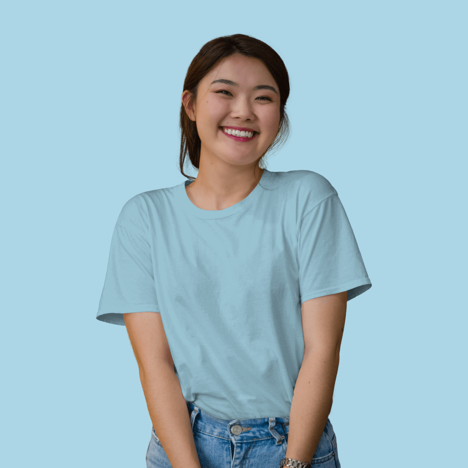 Solid Pack of 7 Half Sleeves Crew Neck