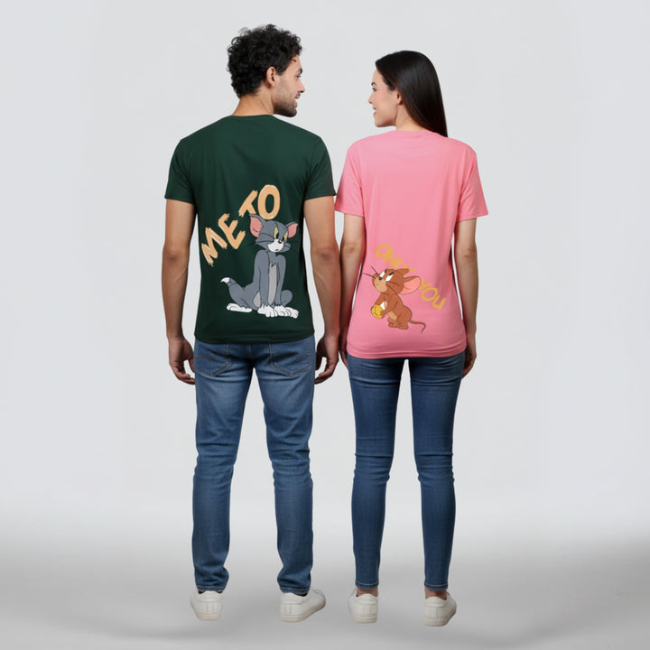 Me Too Green & Peach Couple Unisex Tees - Pack of 2