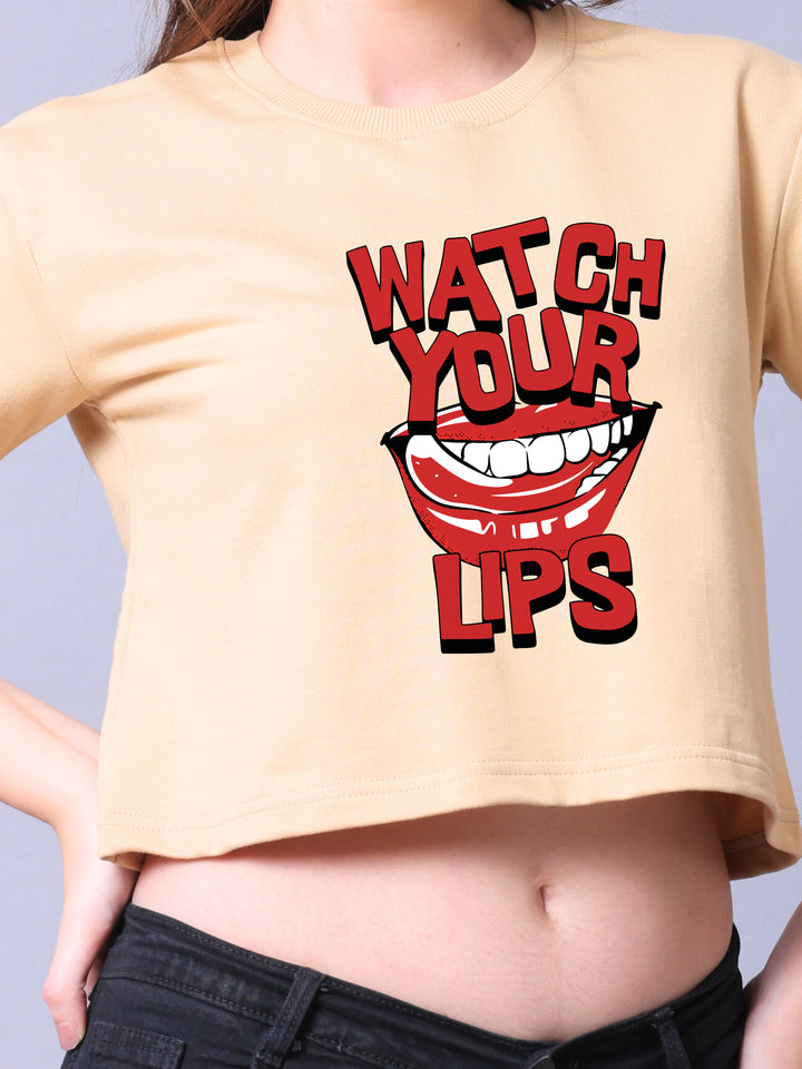 Watch your lips Women Crop Top