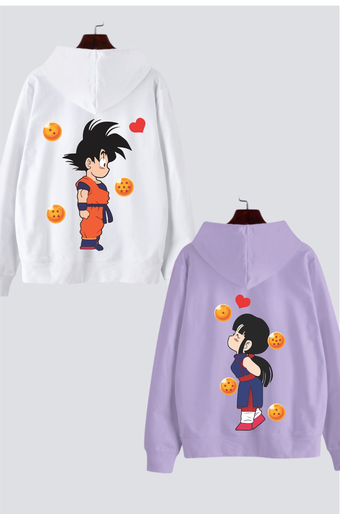 Goku and Chi-Chi Edition Oversized Drop Shoulder Hoodies - Pack of 2