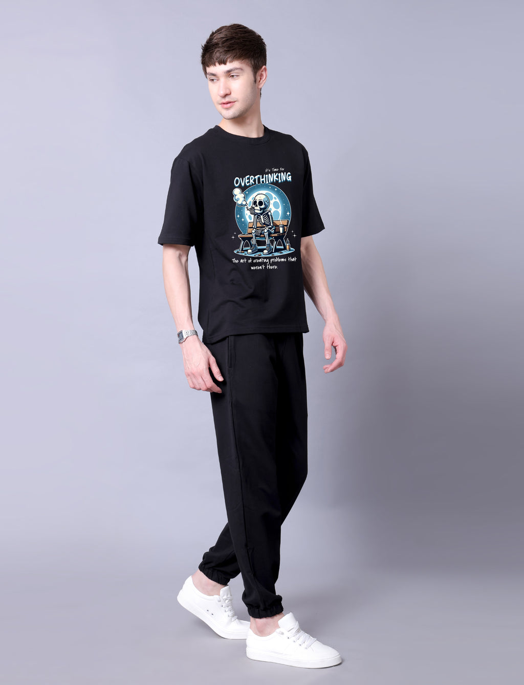 Overthinker Men Co-Ord Set - Oversized Tee With Jogger