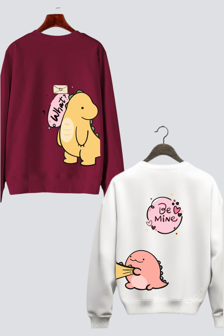 Dino Love Couple Unisex Sweatshirts - Pack of 2