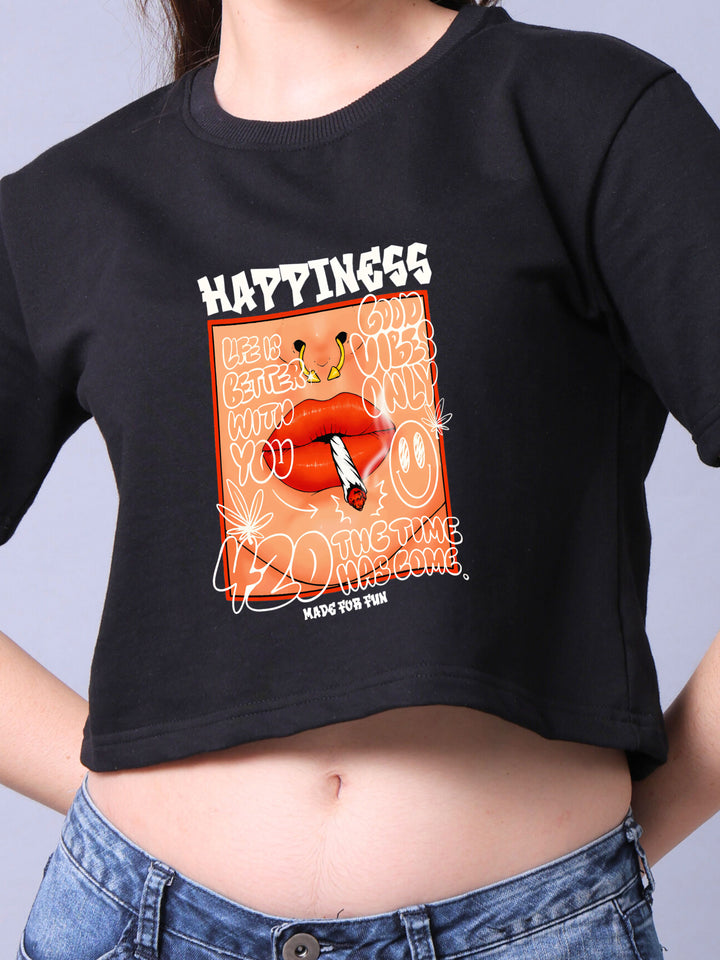 Happiness Women Crop Top