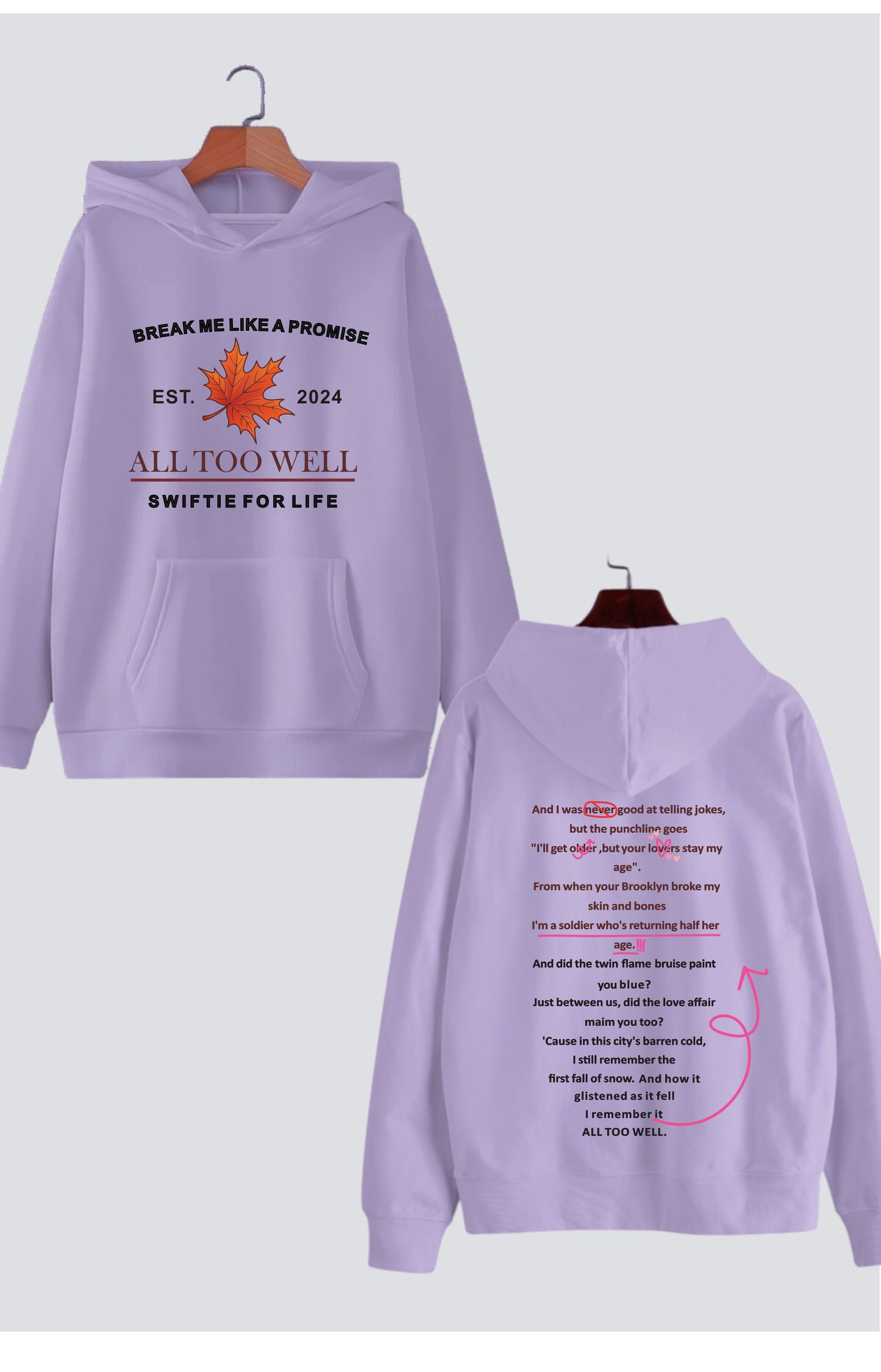 "All Too Well" Oversized Drop-Shoulder Hoodie