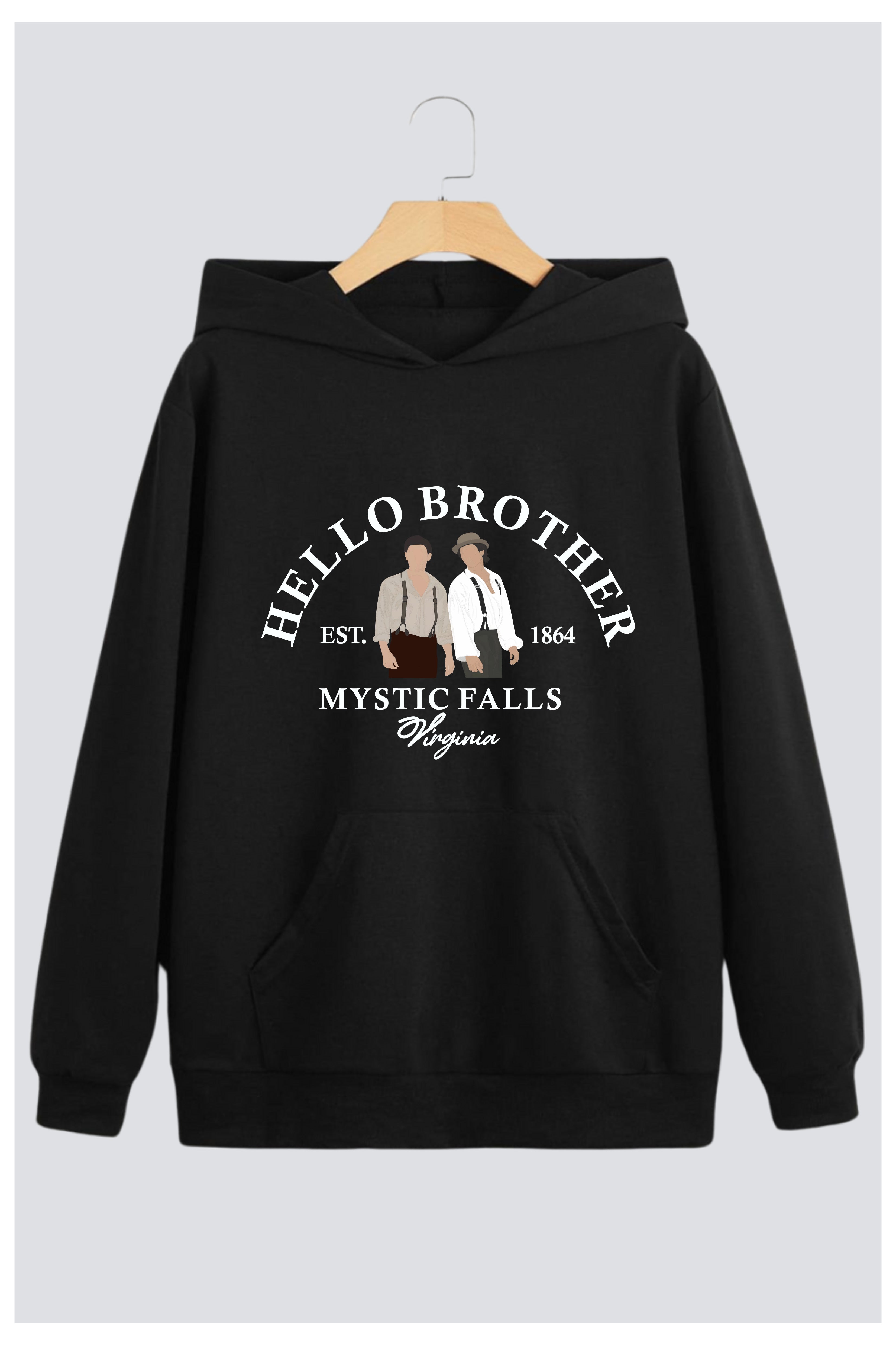 "Hello Brother" Oversized Drop-Shoulder Hoodie