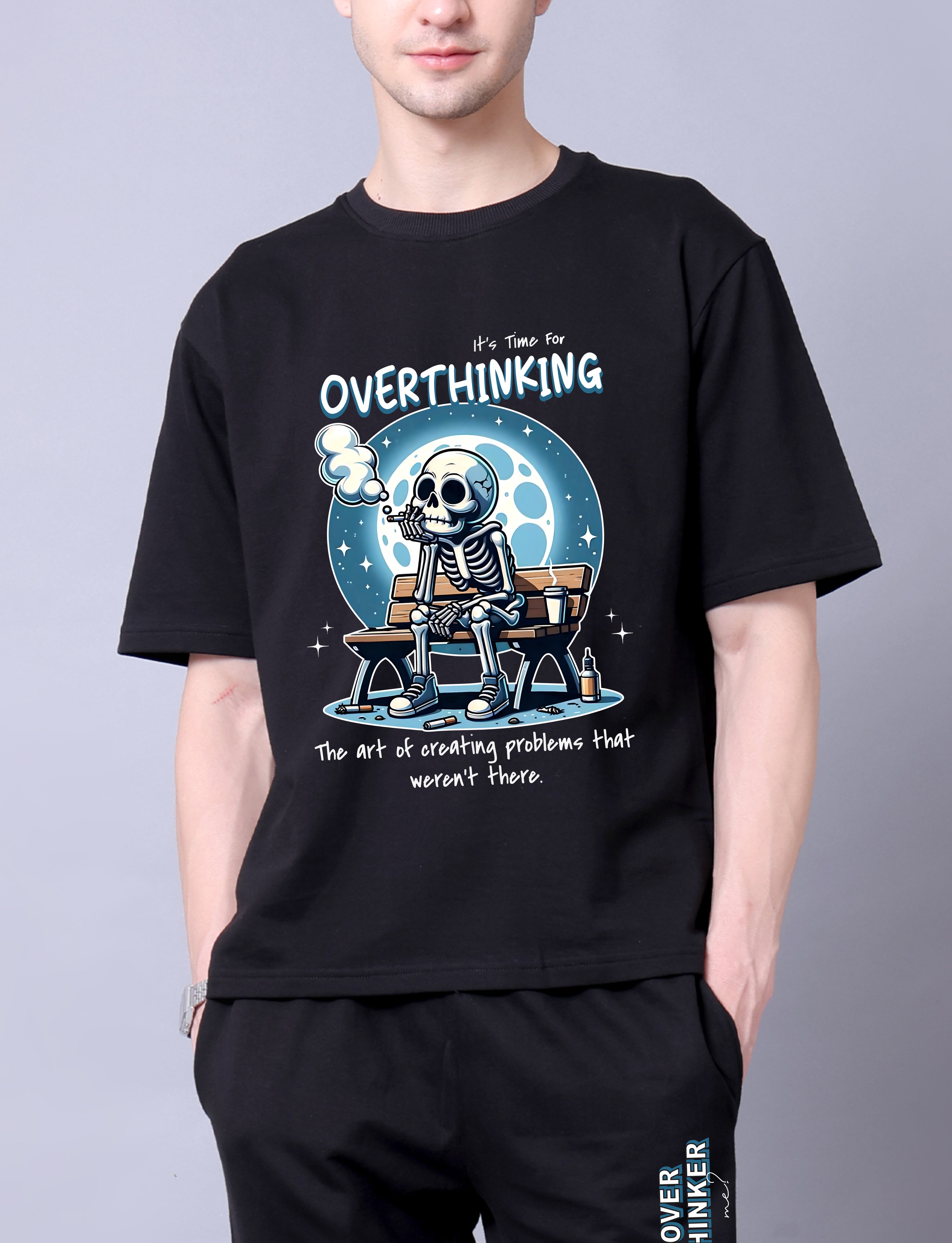 Overthinker Men Co-Ord Set - Oversized Tee With Jogger