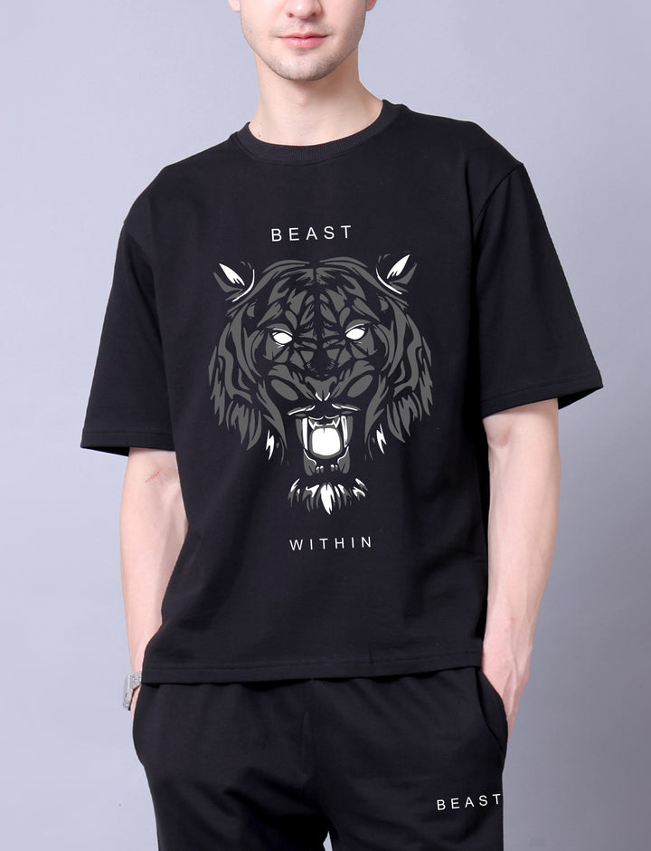 Bold Tiger Men Co-Ord Set - Oversized Tee With Jogger