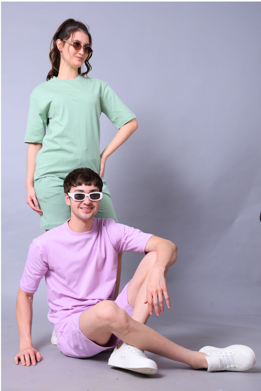 Lilac & Pastel Green Couple Co-Ord Set (Pack of 2)