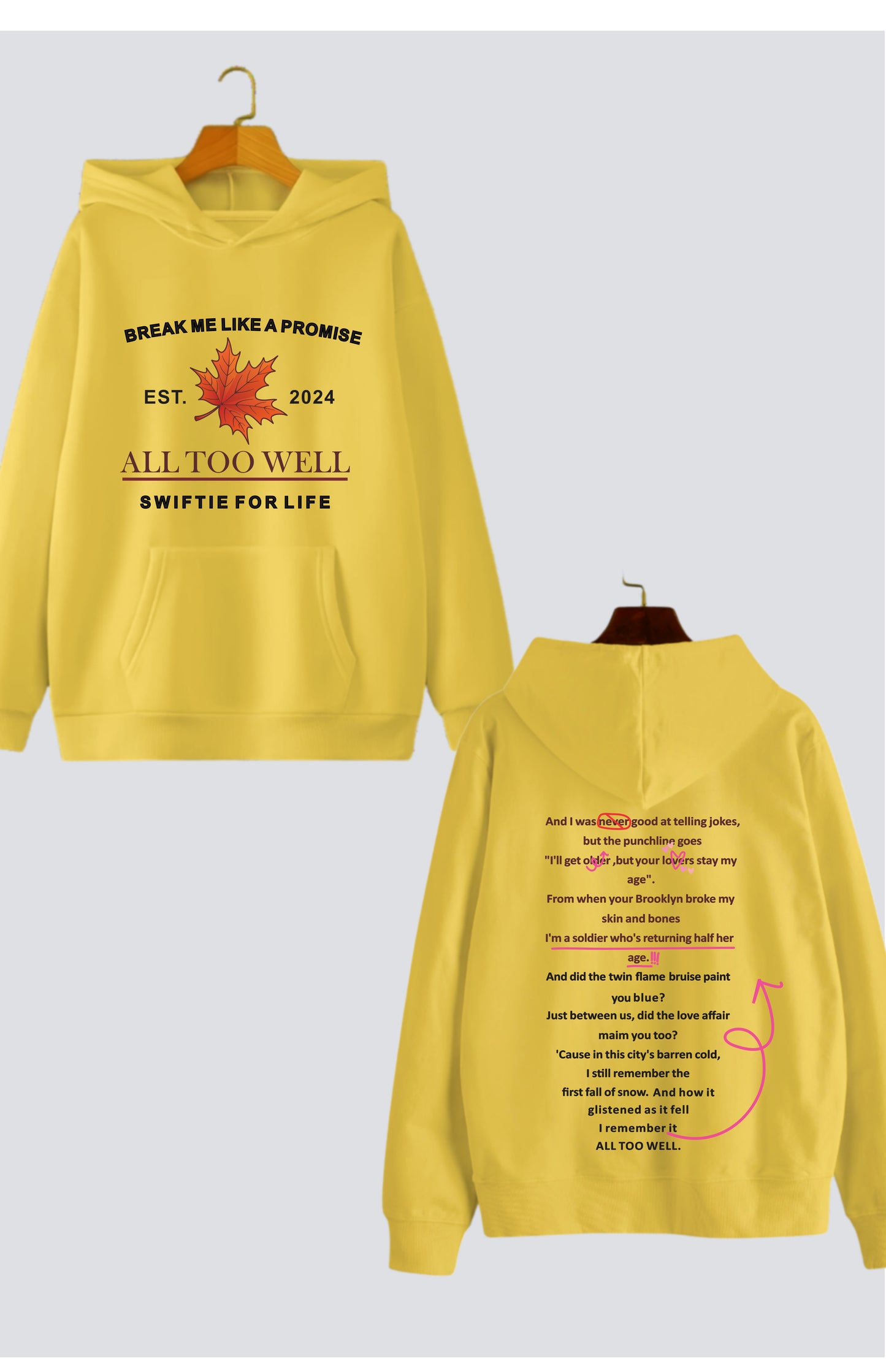 "All Too Well" Oversized Drop-Shoulder Hoodie