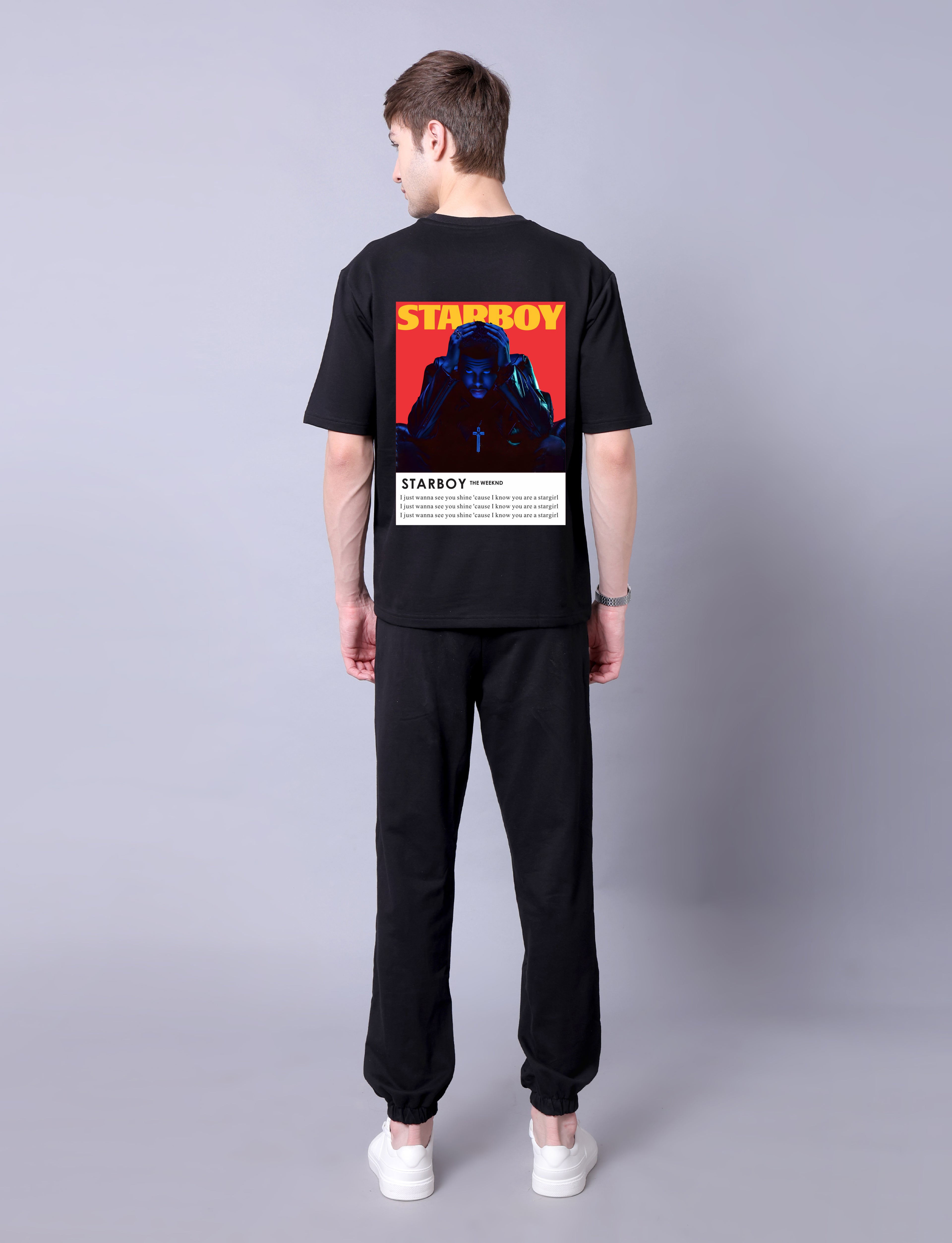 Starboy Men Co-Ord Set - Oversized Tee With Jogger