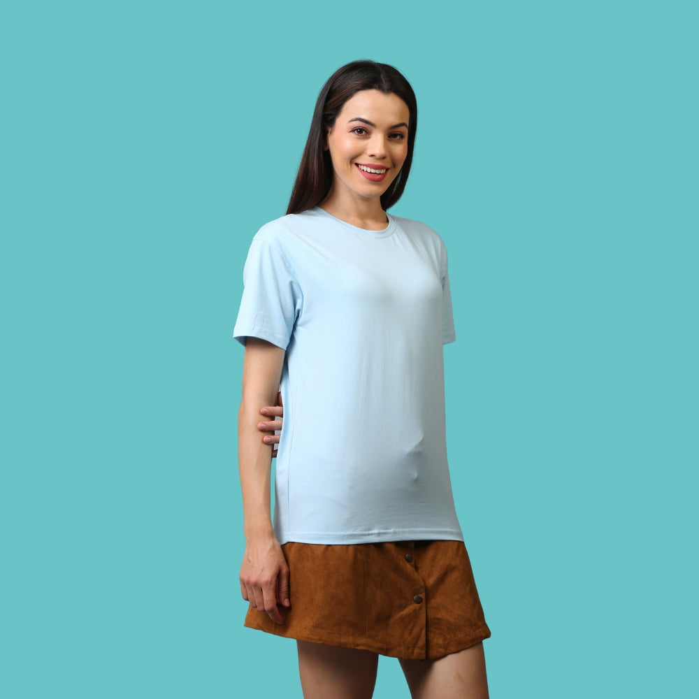 Classic Comfort: Premium Sky Blue Unisex Cotton T-Shirt