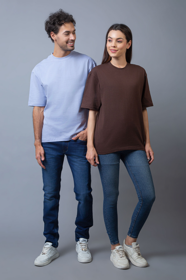 Solid Oversized Drop shoulder Tees - Pack of 2
