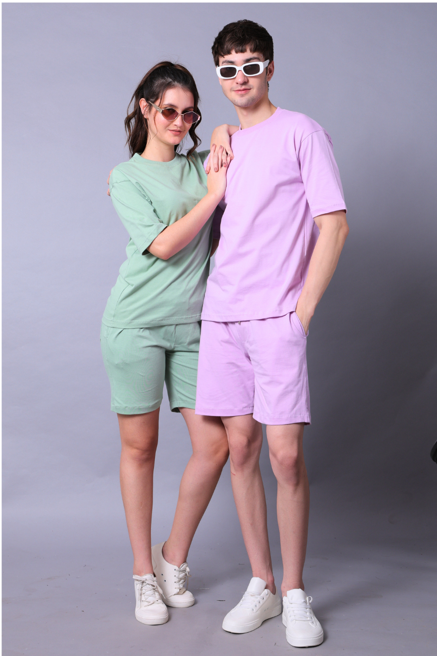 Lilac & Pastel Green Couple Co-Ord Set (Pack of 2)