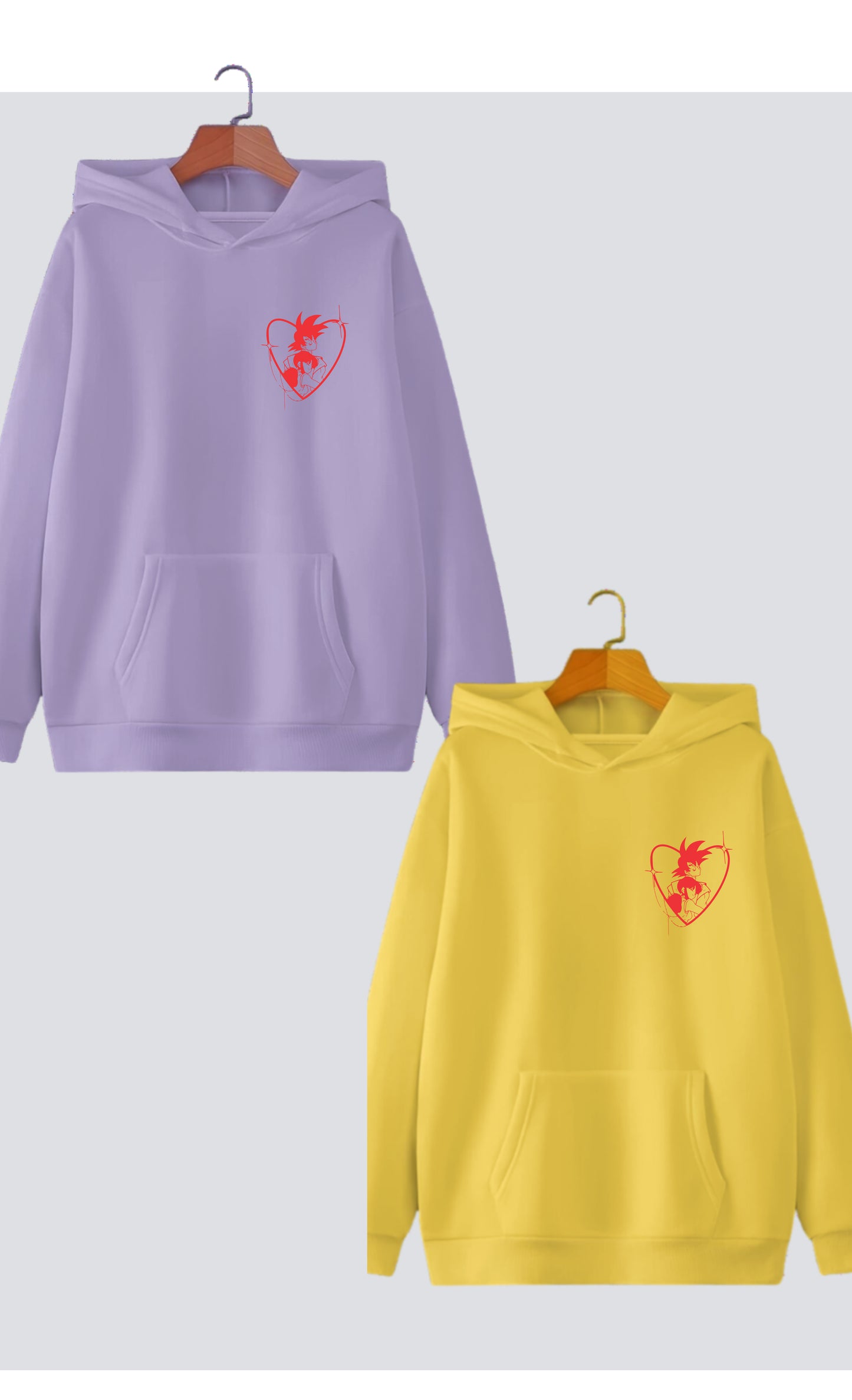 Goku and Chi-Chi Edition Oversized Drop Shoulder Hoodies - Pack of 2