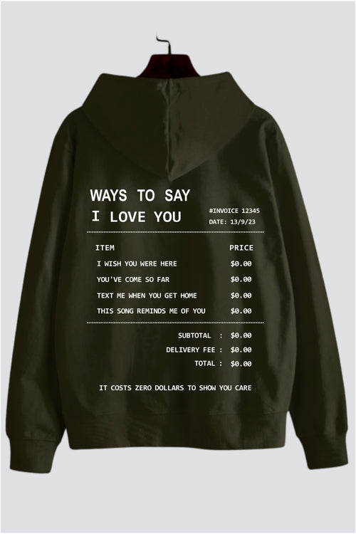 "Expressions of Affection" Oversized Drop-Shoulder Hoodie